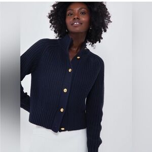 Tuckernuck x India Hicks Navy Ribbed Button Cardigan Sweater Size M